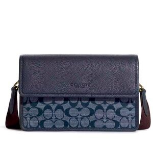 Denim Coach Signature crossbody bag with Turner Flap